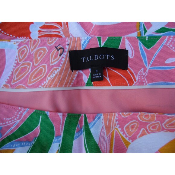 Talbots Skirt Size 8 Multicolor Floral Pattern Knee Length - Picture 5 of 6